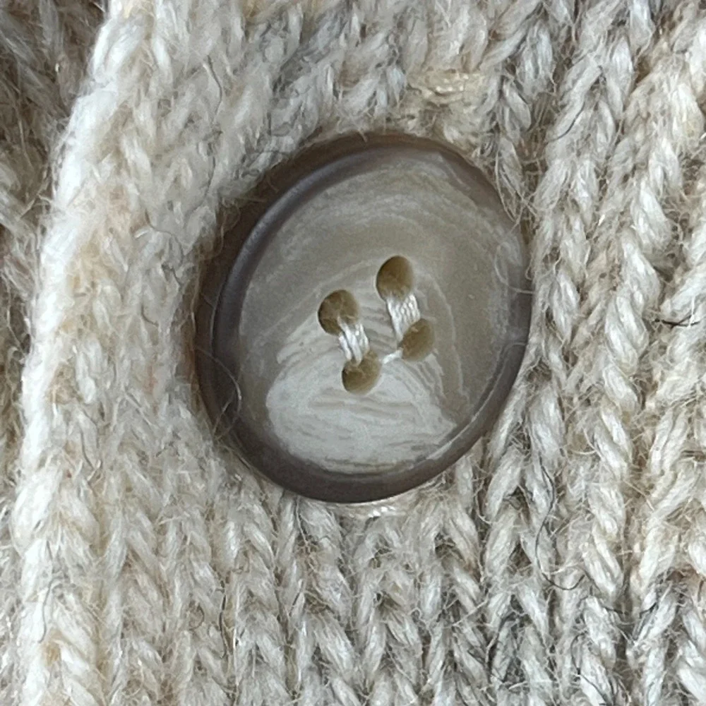 Vintage Pendleton Wool Cardigan Sweater Mens Large Cream Tan Marled Knit USA